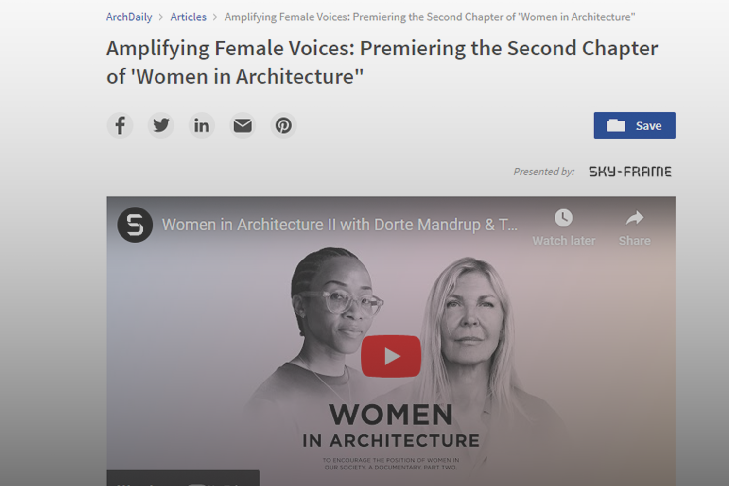 Amplifying Female Voices: Women in Architecture II